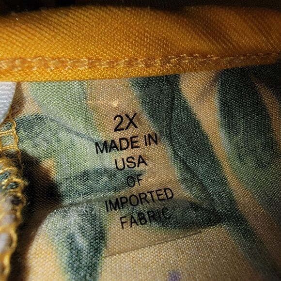 Ny Collection Tropical Floral Print Stretch Jersey Blouse Top Size 2x - Picture 7 of 8